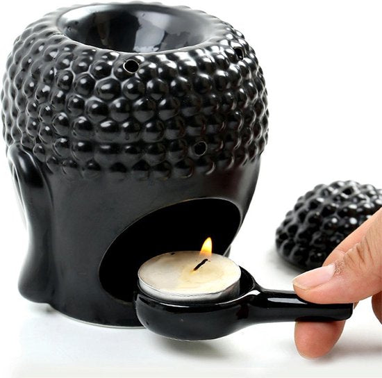 Buddha Kaarshouder - Waxinelicht houder - Aroma kaars - Waxinelichthouder Keramiek - Theelichthouder - Aroma Theelicht - Buddha Beeld