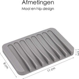 Zeepbakje - 2 Stuks - Grijs - Zeephouder - Siliconen - Multifunctioneel in Badkamer, Keuken, Douche of Toilet