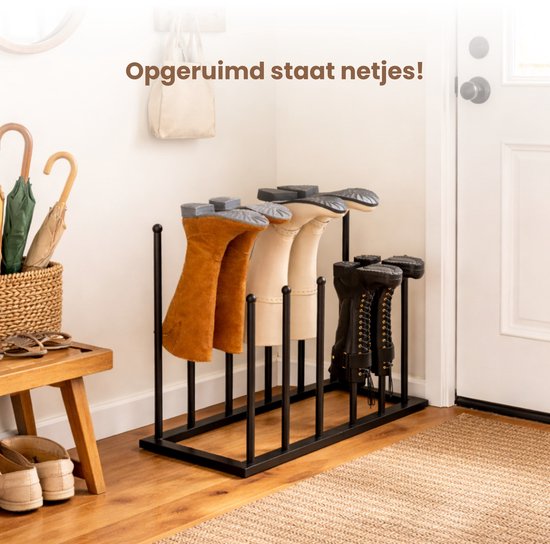 Laarzenrek - Voor 6 paar - Zwart - Schoenenrek Laarzen - Laarzenstandaard
