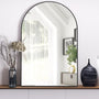 Wandspiegel - Zwart - 76 x 50 cm - Badkamer Spiegel - Make-up Spiegel voor badkamer - Wandgemonteerde spiegel met Metalen Frame