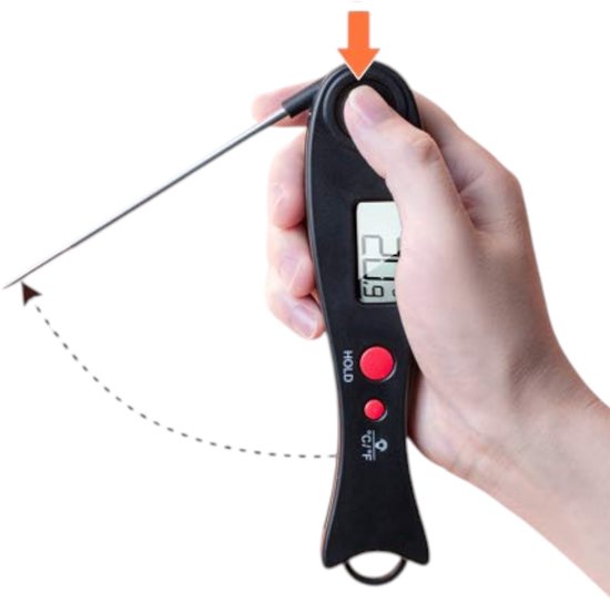 Vleesthermometer Digitaal Keuken - Zwart - BBQ Thermometer - Kookthermometer - Kernthermometer - Ideaal voor Bakken, Braden, BBQ & Chocolade