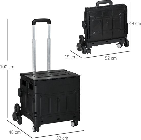 Winkelwagen Vouwkrat Trapklimmer Opvouwbaar max. 65 Kg Belastbaar
