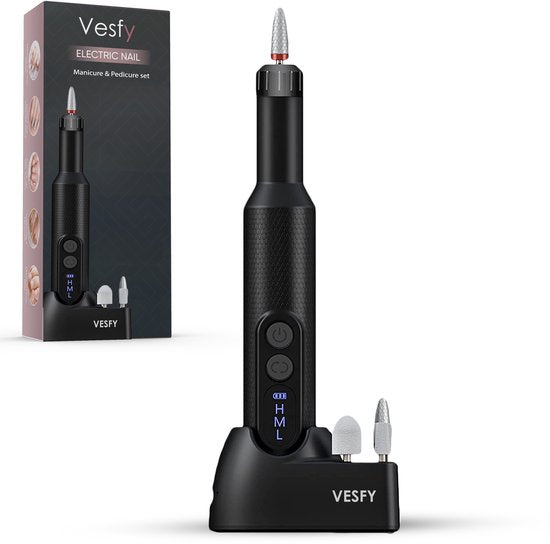 Vesfy Nagelfrees met 12 Nagelvijl Bitjes - Incl. 36 Schuurrolletjes - Pedicureset Professioneel - Nagelvijl Electrisch - Nagellak