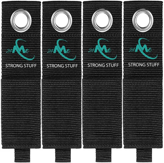 24ME® 4x Heavy Duty Storage Strap - Maat L - Kabelbinders met Ring - Sterk Klittenband - Organizers - Slijtvast