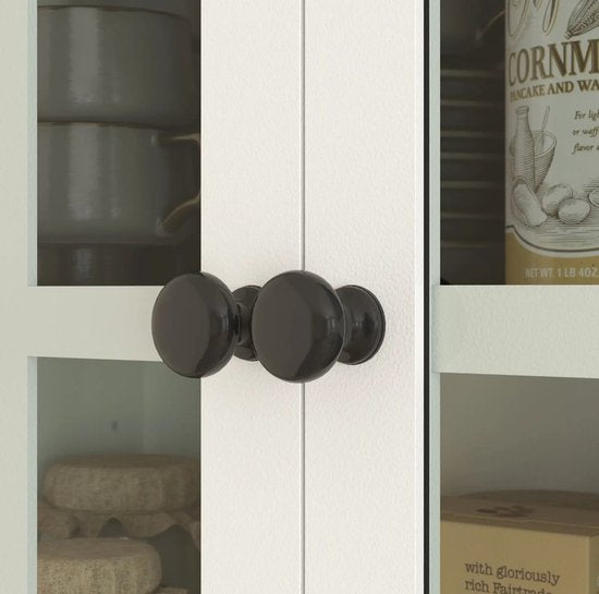 Klassieke Buffetkast Hoog met 2 matglas deuren 39x68x170 cm - Wit