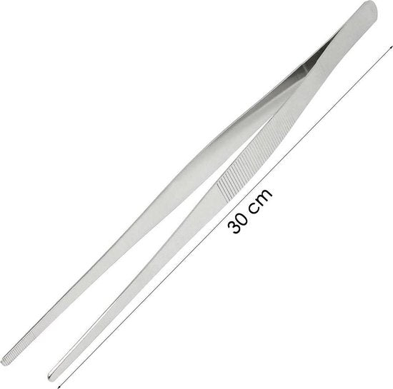 Keukenpincet - 30 cm - RVS - Zilver - Kookpincet - Vleespincet - Serveerpincet
