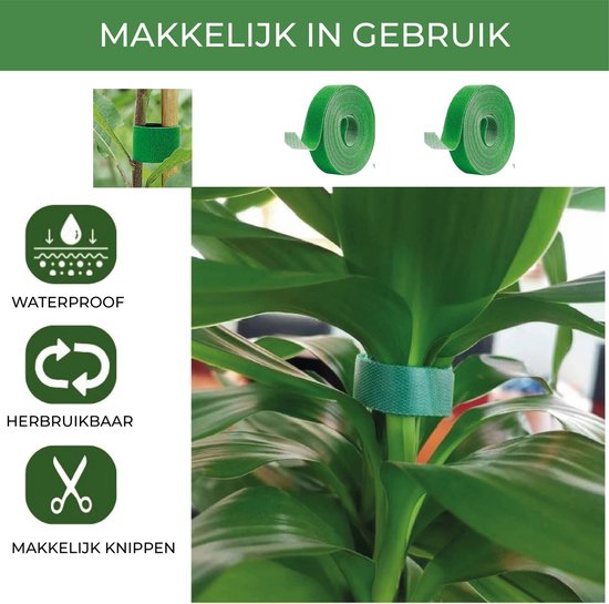 24ME® - 10M Plant Klittenband - Bindmaterialen - Incl. Bewaar Etui - Binnen- en Buiten Gebruik - Binddraad voor Planten