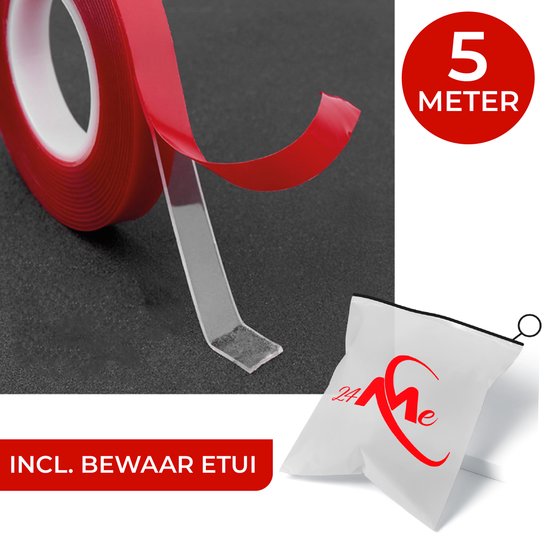 24ME® Dubbelzijdig Montage Tape Etui - 1mm - Transparant - Nano tape - Acrylic VHB