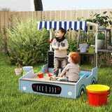 4goodz Zandbak met zitbank, tafel en zonnedak 104x90x108 cm - Blauw