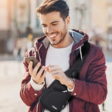 Sasemy - Borsttas Sling Bag Voor Heren - Sling Bag - 3 rits-vakken - Dames - Heren - Grijs #7 - 30 x 16 x 6 - Slingbag - Sbag - Schoudertas - Rugzak - Crossbody bag - Vaderdag Cadeau - Verjaardag Cadeau - Sinterklaas Cadeau - Kerst Cadeau