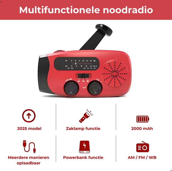 Bright Care® Compleet Noodpakket – Noodradio - Oplaadbare Radio met Powerbank & 104-delige EHBO Kit – Voor Thuis, Auto, Reizen en Outdoor