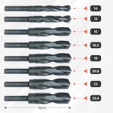 Spiraalboor-set HSS in aluminium koffer- 8 delig - 14-25,5mm - Hanse Werkzeuge