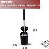 4bathroomz® Dichte Toiletborstel met Wandhouder - Automatische Zwarte Wc borstel
