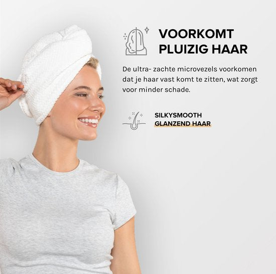 MAE Hair Towel | Haarhanddoek | Microvezel Haarwrap | Sneldrogend | Ergonomisch Ontwerp | Anti Pluis