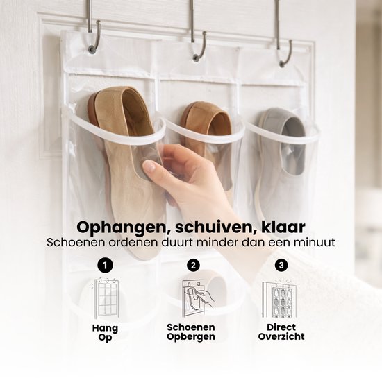 Deur Schoenen Organizer – 15 Vakken – Hangende Schoenenopberger – Transparant – Schoenenrek voor Deur – Opberg Organizer voor Schoenen, Accessoires & Kleding