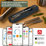 Chefino Slimme Draadloze Vleesthermometer – Bluetooth 5.3 BBQ Thermometer met App – Digitale Kernthermometer voor Grillen, Braden, Oven, Inductie en BBQ – Tot 250m Bereik