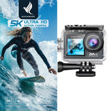 NovaWare Action Camera 5K - Vlog Camera - Onderwater Camera - Waterdicht tot 30M - Actie Camera - 24MP - Ultra 4K met 60 FPS - Beeldstabilisatie EIS - IMX sensor