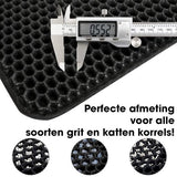 Kattenbakmat - 40 x 50 cm - Waterdicht - Dubbele laag - Honingraatstructuur - Uitloopmat - Placemat Kat - Schoonloopmat Kattenbak - Kattenbak Accessoires - Katten Grit Opvanger - Katten Mat
