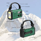 NovaWare NoodRadio Solar Opwindbaar - FM-AM - Powerbank Zonneenergie met 20.000mAh - Survival Noodpakket - Draagbare Radio op batterijen – Groen