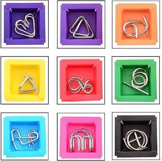 Hersenkraker metalen puzzel 9 assorti in display