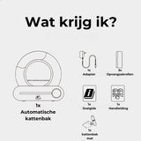 Zwiggi® Automatische kattenbak - Kattenbak zelfreinigend- Kattenbak + 45 Afvalzakjes (3 rollen) & Kattenbakmat - (Werkt met & zonder app) - Wit 65L