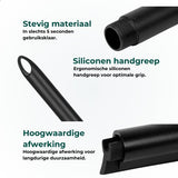 AKSA Home® Vloertrekker - Douchewisser - Trekker Douche - RVS Vloerwisser - met Steel - Zwart
