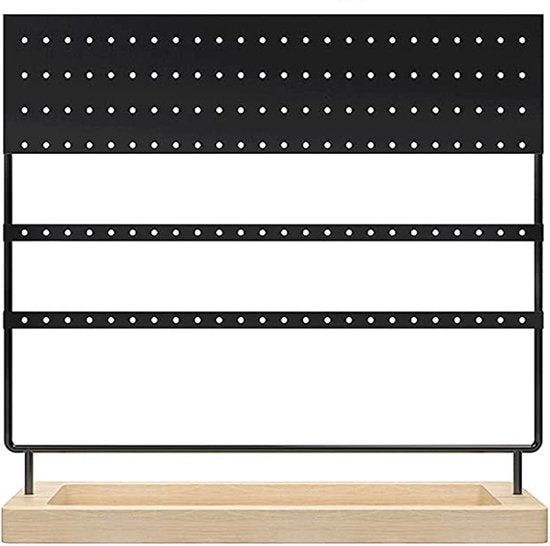 Oorbellenrekje - Zwart - Ruimte voor 144 oorbellen - Oorbellenhouder - Oorbellen Display - Oorbellenrekje sieradenrek