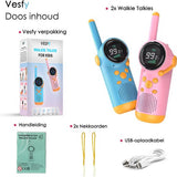 Vesfy Pro Walkie Talkie voor Kinderen - Set van 2 - USB Oplaadbaar - 3 km Bereik - Speelgoed - Portofoon