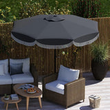 4goodz Kantelbare Parasol met Volant 269 cm - Donkergrijs