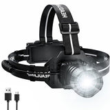 Vesfy Oplaadbare LED Hoofdlamp 3600 Lumen - Bewegingssensor - IPX6 Waterdicht - 6 Lichtstanden - USB Oplaadbaar - Voor Hardlopen, Kamperen & Outdoor