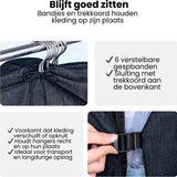 Kledinghoes met Hanger – Opvouwbare Kleding Organizer – Kleding Opbergzak met Rits & Venster – Kleding Transporthoes – Geschikt voor Verhuizen & Reizen – 127 x 60 x 25 cm – Zwart