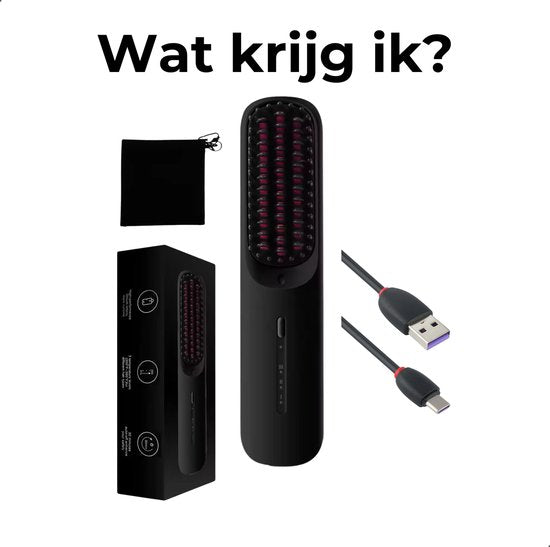 Elektrische Stijlborstel 2.0 - Warmteborstel - Haarborstel - Stijltang - Draadloos - 2024 Model