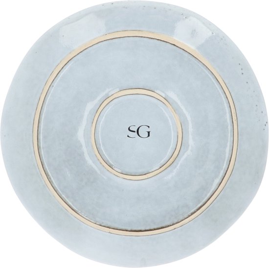 Aardewerk Serviesset Flower Beige 6 persoons 12-delig - Grijs