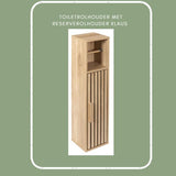 Toiletrolhouder/Reserverolhouder Klaus staand hout - Bruin