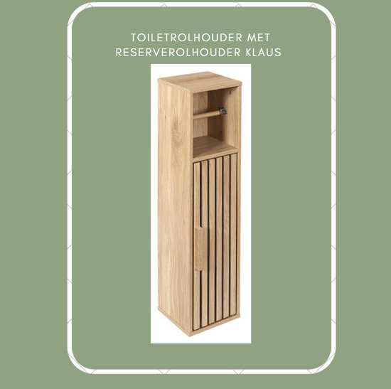 Toiletrolhouder/Reserverolhouder Klaus staand hout - Bruin