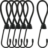 Snelbinders - 24 stuks - Zwart - Snelbinders met Haak - Spanrubbers - Tentspanner - Spinhaak