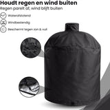 BBQ Hoes Waterafstotend en Rond - Zwart - 15 tot 21 inch - Ø74x98cm - Universeel - Geschikt voor Kamado, Big Green Egg en Grill Guru