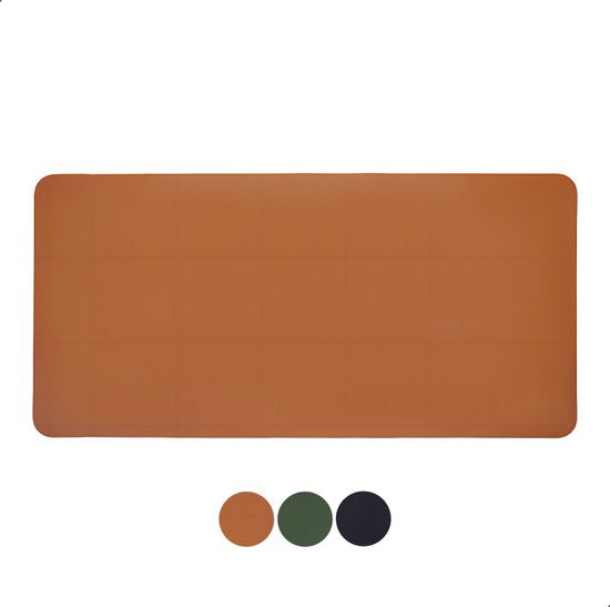 AKSA Home® Muismat XXL - Bureaumat met Anti-Slip - Bureau Onderlegger voor Kantoor - 40 x 80 cm - Bruin