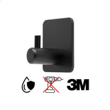 AKSA Home® Handdoekhaakjes Zelfklevend Vierkant 4 stuks - Handdoekhouder Zwart - Wandhaak - Haken - Ophanghaken