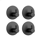 AKSA Home® Handdoekhaakjes Zelfklevend Rond 4 stuks - Handdoekhouder Zwart - Wandhaak - Haken - Ophanghaken