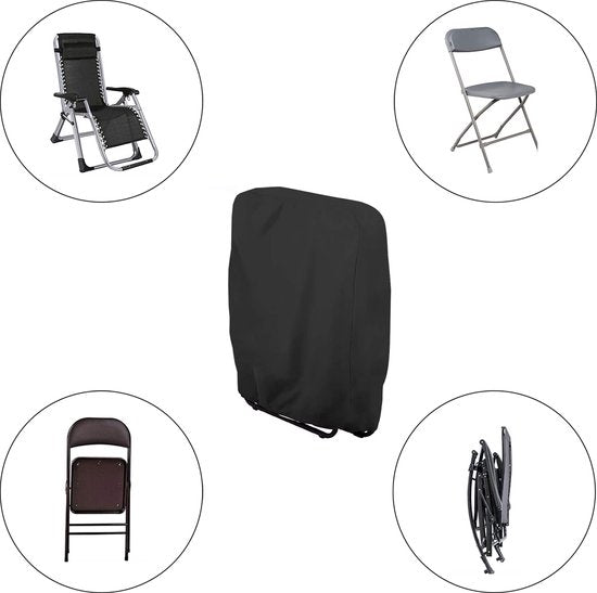 Beschermhoes voor Tuinstoel - 2 Stuks - Tuinstretcher beschermhoes - 110x71x34cm - Zwart - De ideale bescherming voor je tuinmeubelen