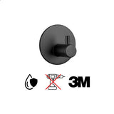 AKSA Home® Handdoekhaakjes Zelfklevend Rond 4 stuks - Handdoekhouder Zwart - Wandhaak - Haken - Ophanghaken