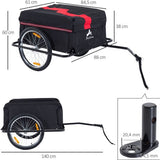 Fietsaanhanger met 20 inch wielen - Zwart/Rood