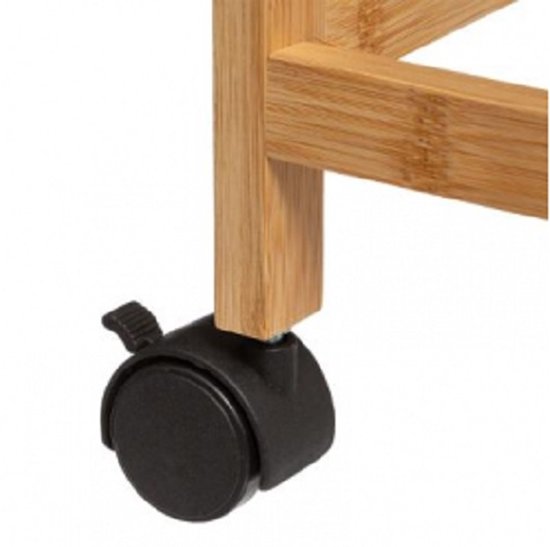5Five® keukentrolley 4 schappen Bamboe - 40x22x83 cm - Zwart/Bruin
