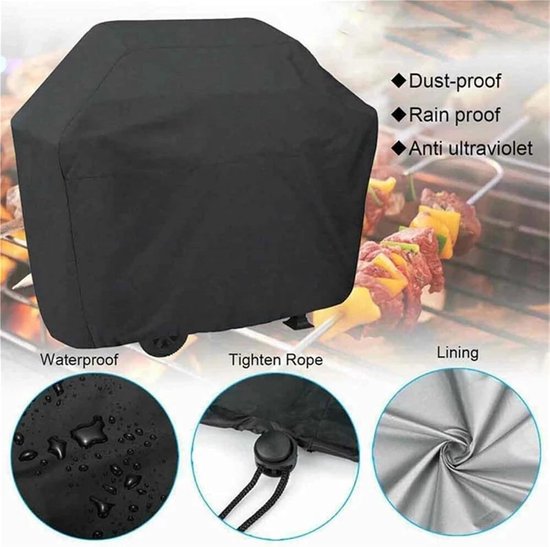 BBQ Hoes - 150 x 100 x 125 cm - Universeel - Barbecue Hoes Waterafstotend - BBQ Accessoires - Beschermhoes met Trekkoord - Gasbarbecue Accessoires