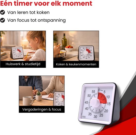 Leerklok voor Kinderen - Timer voor Kinderen - Timer Klok - Klok - Klok