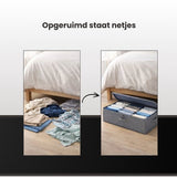 Bed Organizer met verharde bodem - 2 stuks - Ruime Opbergzakken voor Kleding en Dekbedden - Grijs - Opbergtassen voor onder je Bed
