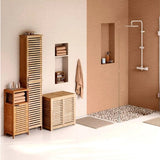 Sicela Bamboe Badkamerkast Hoog - 24x34x170 cm - bruin