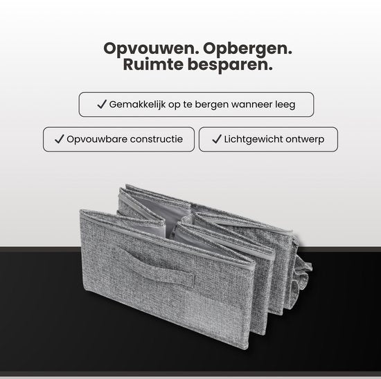 Bed Organizer met verharde bodem - 2 stuks - Ruime Opbergzakken voor Kleding en Dekbedden - Grijs - Opbergtassen voor onder je Bed