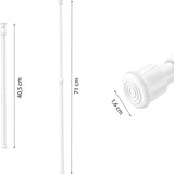 Kledingstang Verstelbaar 40,5 cm tot 71 cm - 2 Stuks - Wit - Verstelbare Kledingroede - Douchestang - Garderobestang
